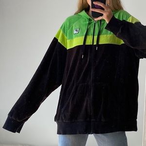 fila velour zip up jacket